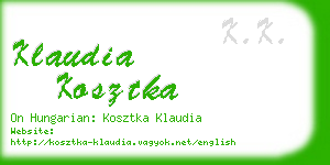 klaudia kosztka business card